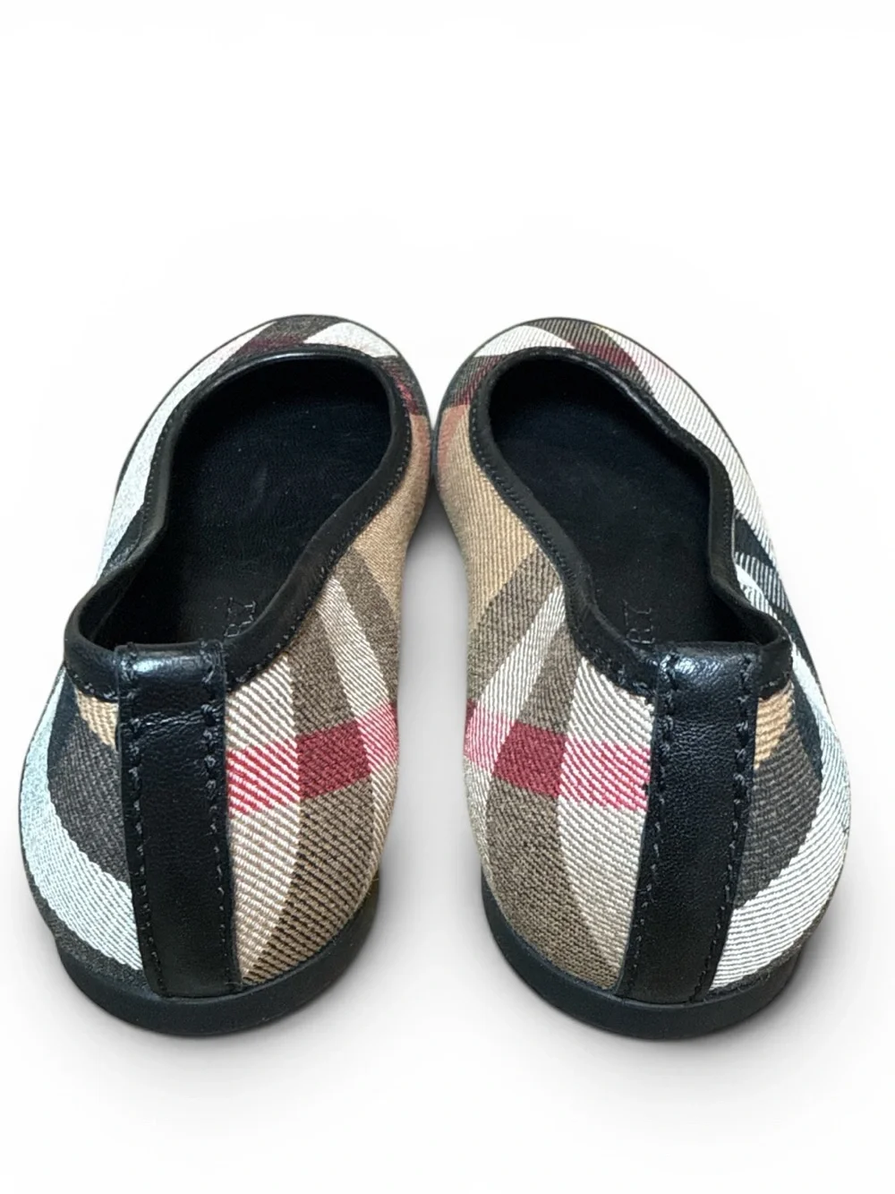 Burberry Girl's Size 30 Check Patterned Round Toe Ballet Flats NWT Made in Italy